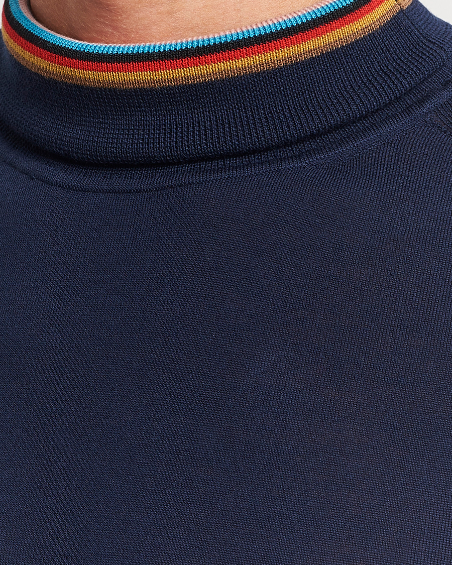 Uomini | Maglieria | Paul Smith | Merino Wool Knitted Polo Navy