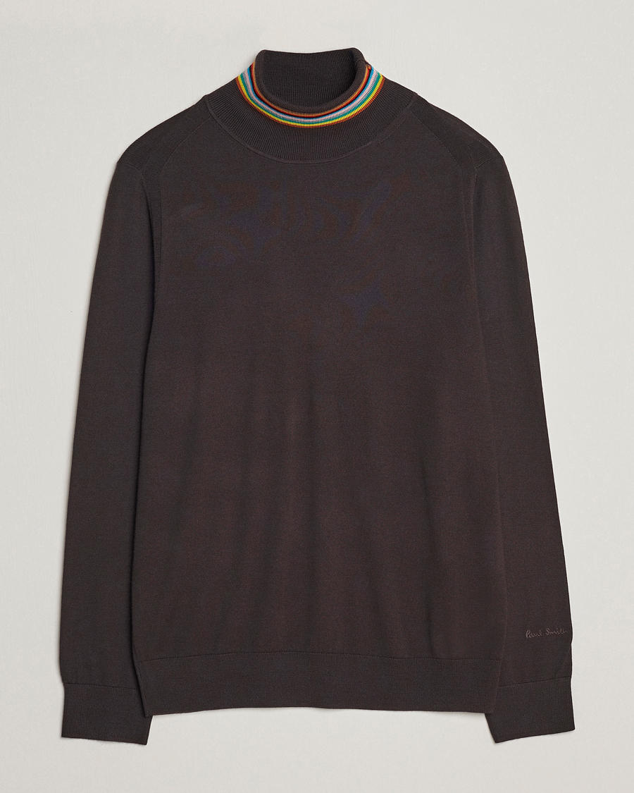 Uomini | Maglieria | Paul Smith | Merino Wool Knitted Polo Brown