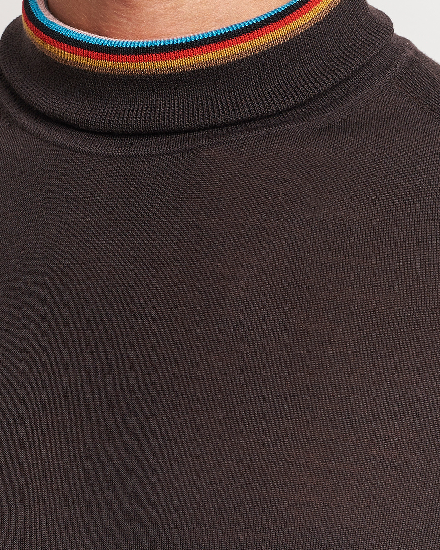 Uomini | Maglieria | Paul Smith | Merino Wool Knitted Polo Brown
