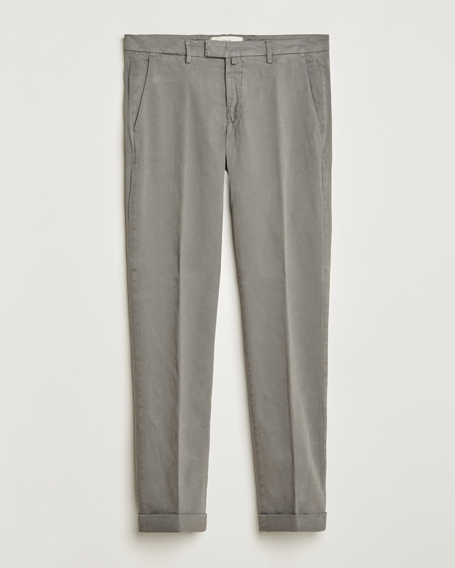 Uomini | Pantaloni | Briglia 1949 | Slim Fit Cotton Stretch Chino Grey