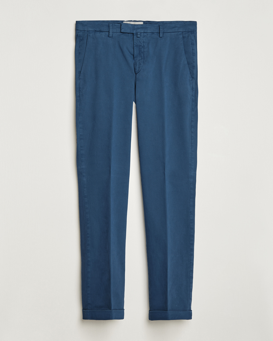 Uomini | Pantaloni | Briglia 1949 | Slim Fit Cotton Stretch Chino Steel Blue