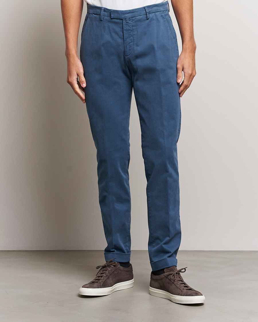 Uomini | Pantaloni | Briglia 1949 | Slim Fit Cotton Stretch Chino Steel Blue