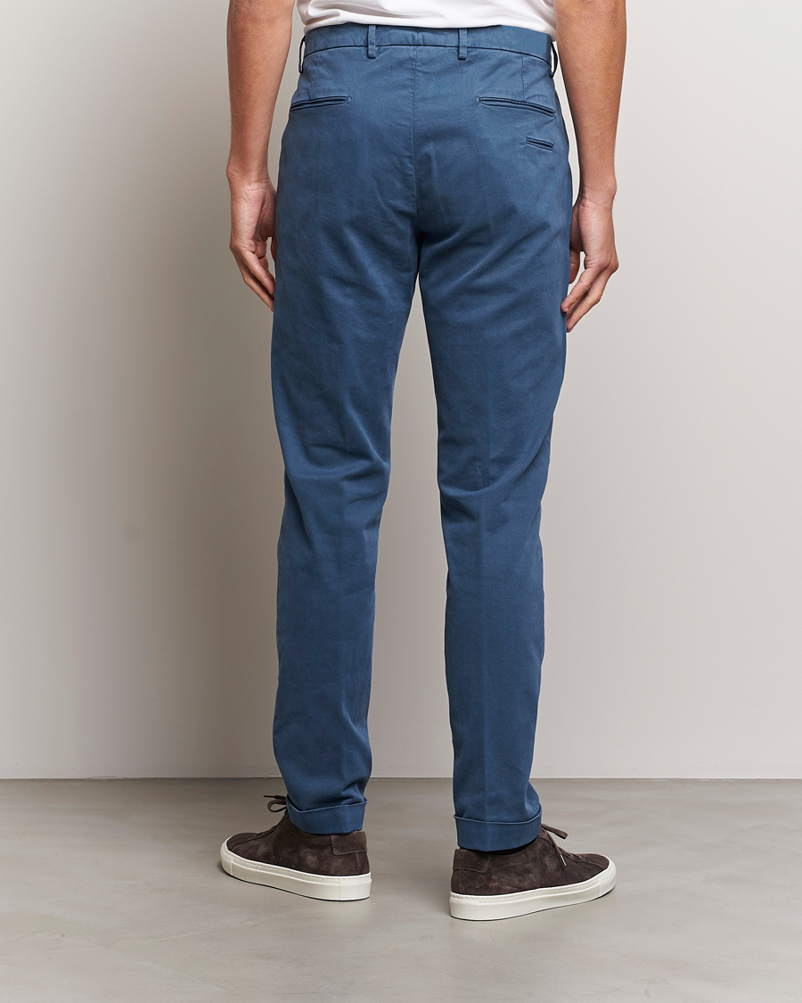 Uomini | Pantaloni | Briglia 1949 | Slim Fit Cotton Stretch Chino Steel Blue