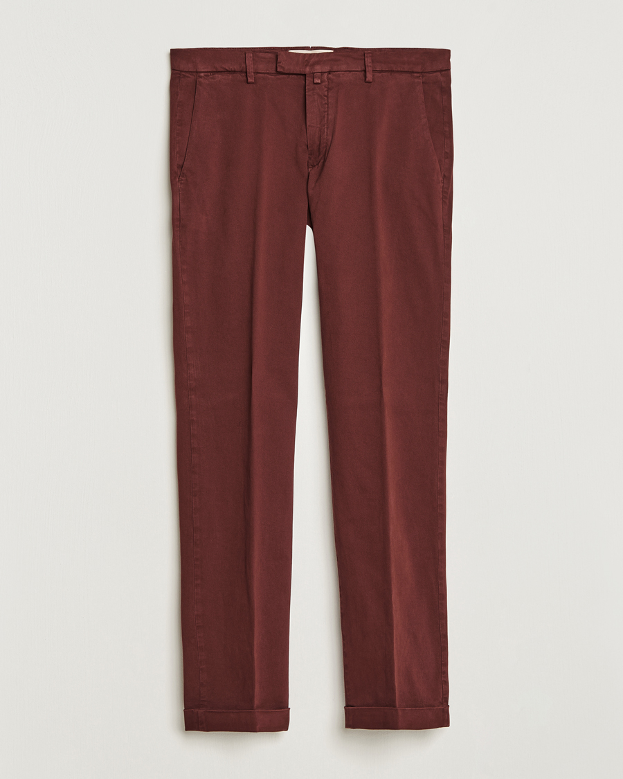 Uomini | Pantaloni | Briglia 1949 | Slim Fit Cotton Stretch Chino Wine