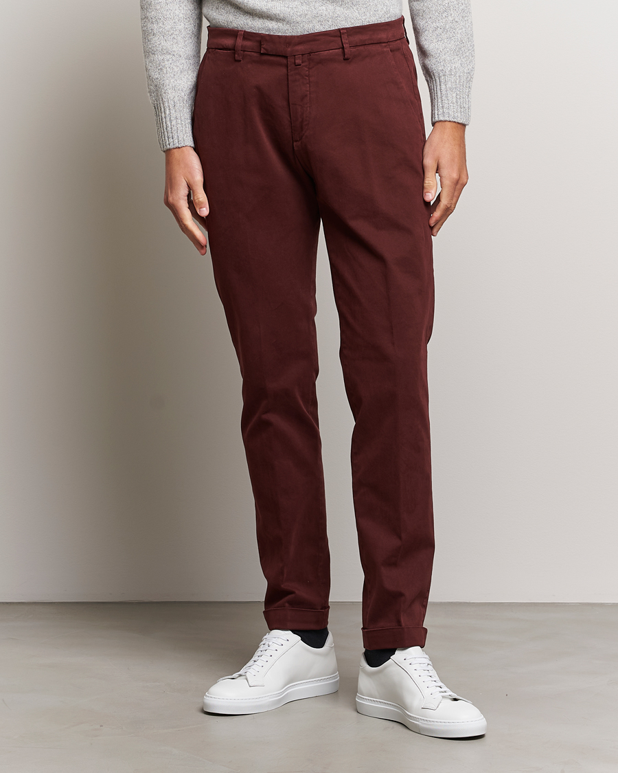 Uomini | Pantaloni | Briglia 1949 | Slim Fit Cotton Stretch Chino Wine