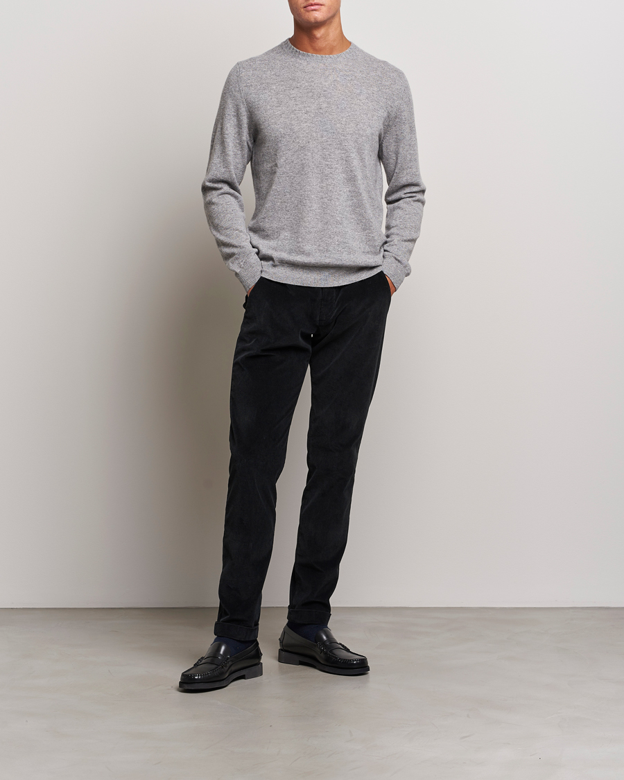 Uomini | Pantaloni | Briglia 1949 | Slim Fit Corduroy Trousers Black