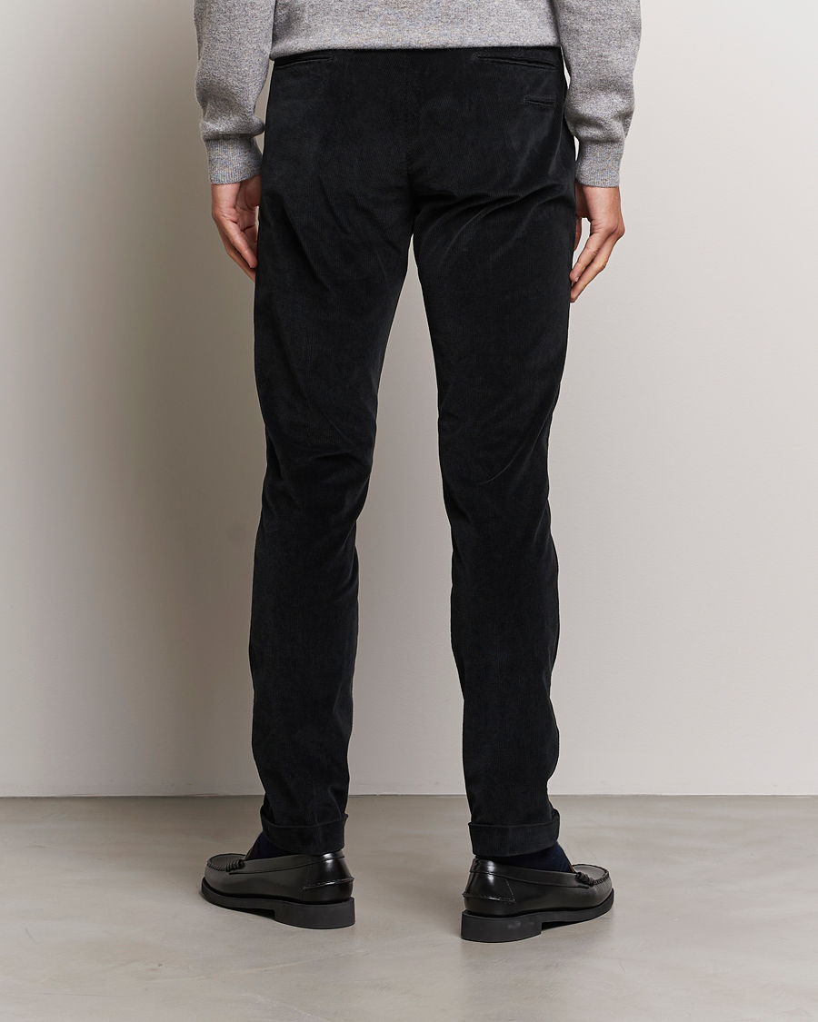Uomini | Pantaloni | Briglia 1949 | Slim Fit Corduroy Trousers Black