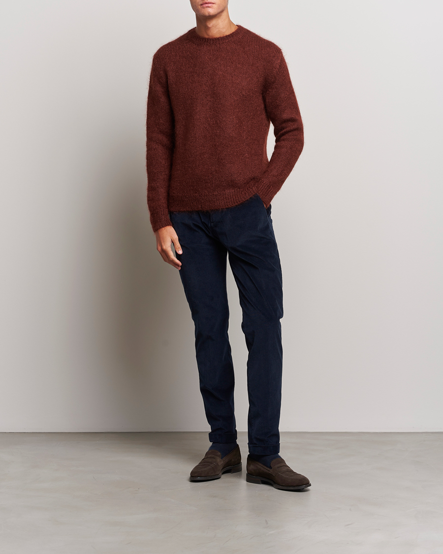 Uomini | Pantaloni | Briglia 1949 | Slim Fit Corduroy Trousers Navy