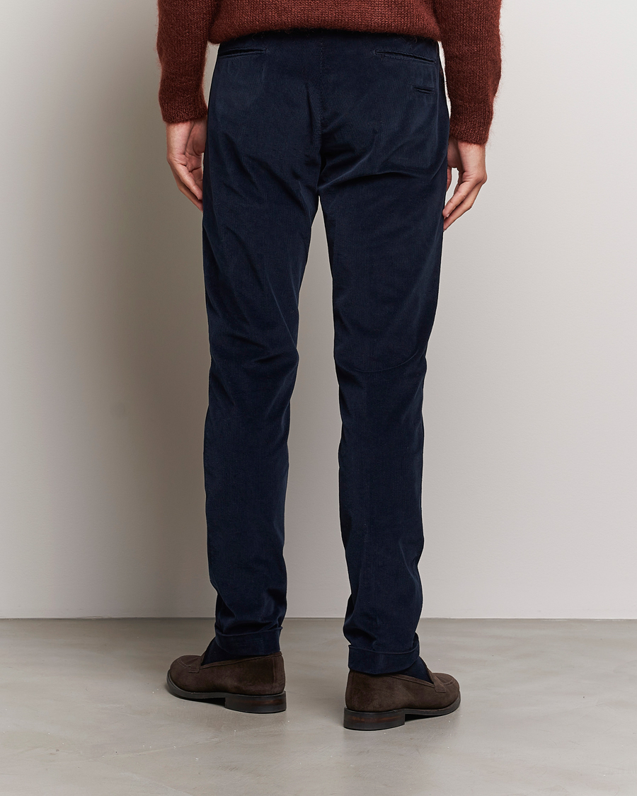 Uomini | Pantaloni | Briglia 1949 | Slim Fit Corduroy Trousers Navy
