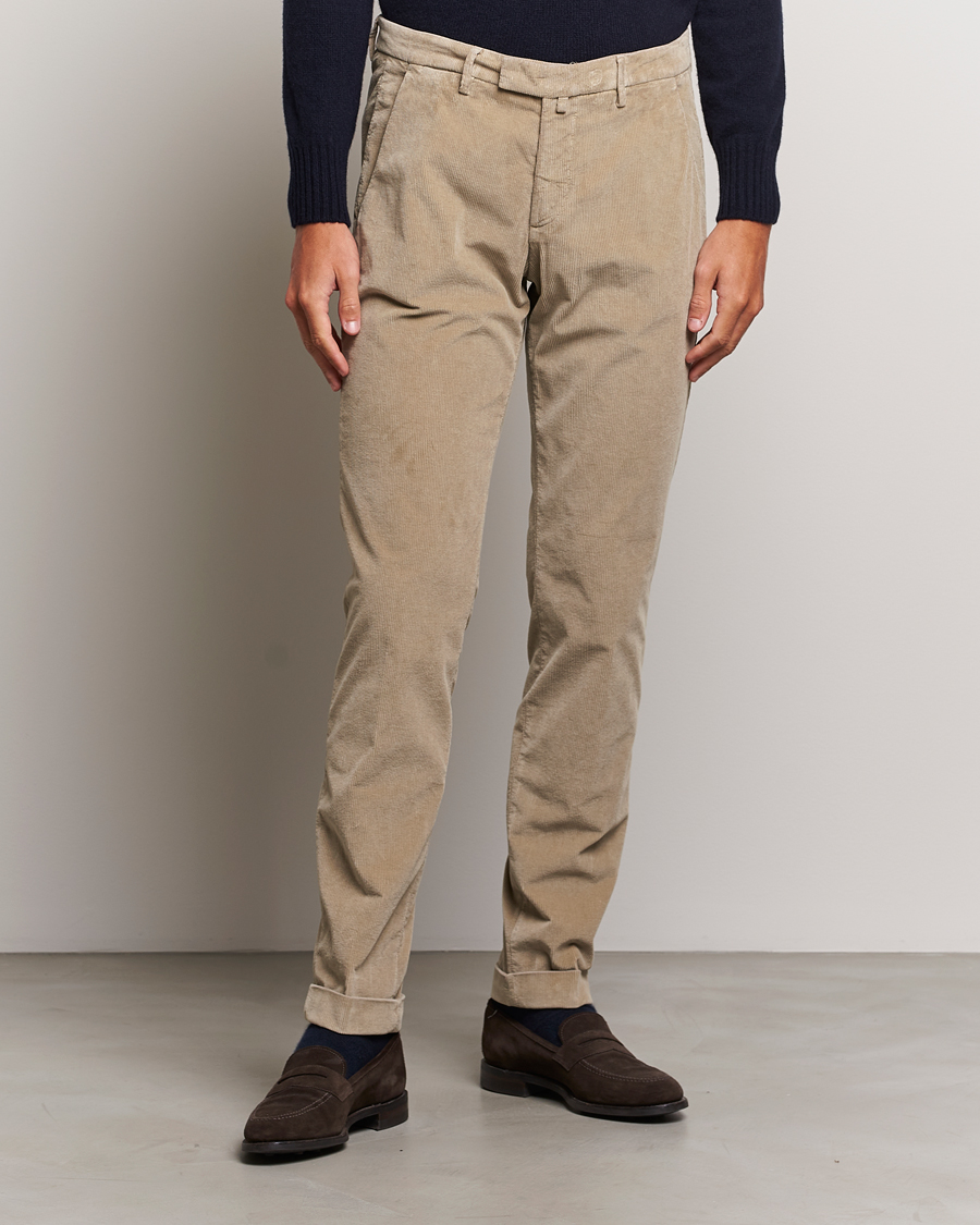 Uomini | Pantaloni | Briglia 1949 | Slim Fit Corduroy Trousers Beige