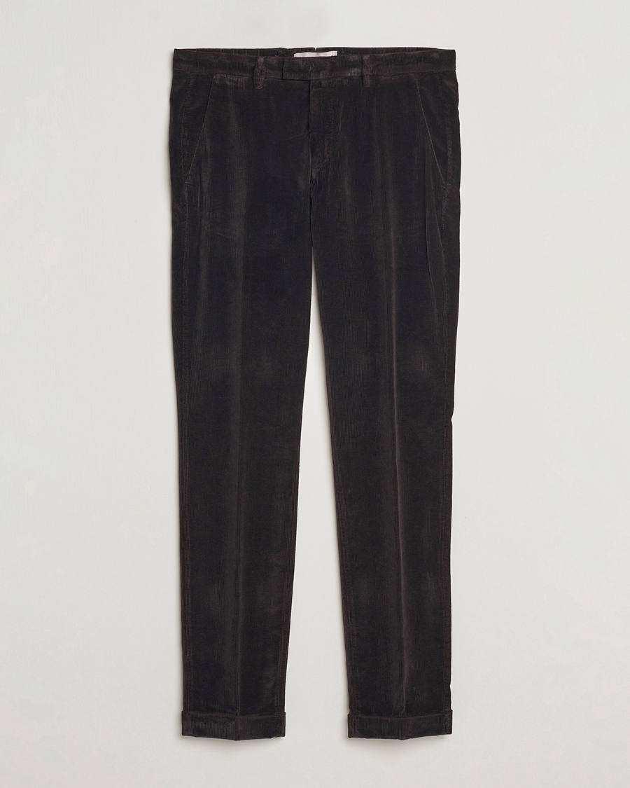 Uomini | Pantaloni | Briglia 1949 | Slim Fit Corduroy Trousers Dark Brown