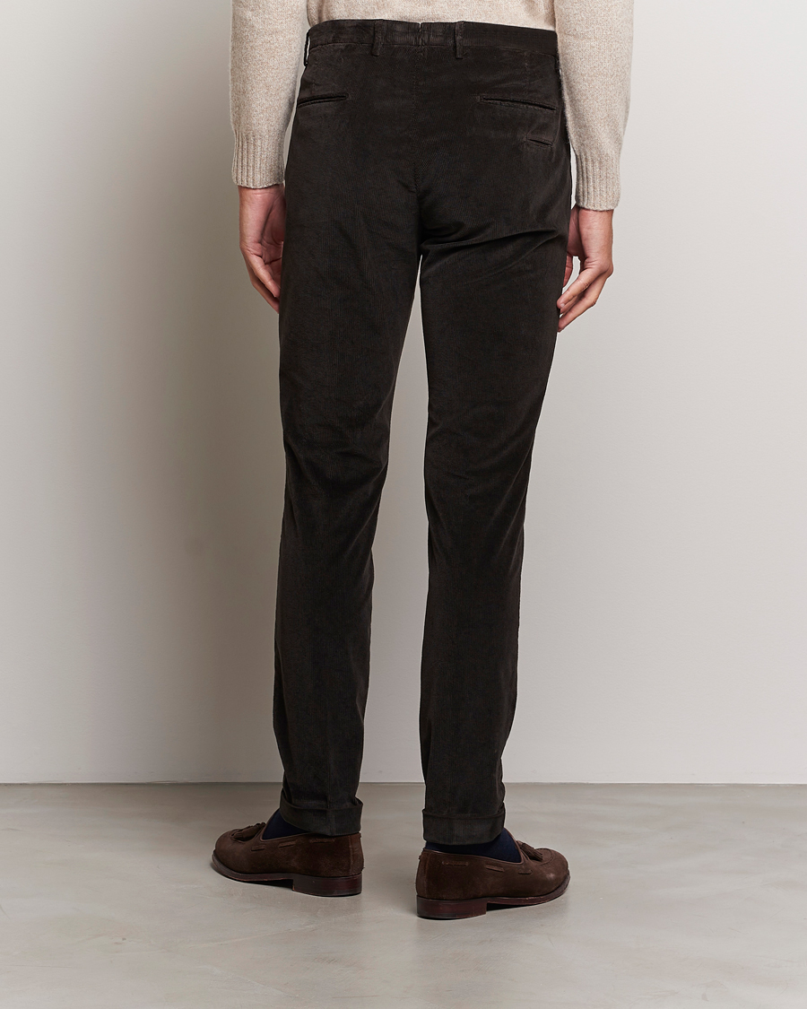 Uomini | Pantaloni | Briglia 1949 | Slim Fit Corduroy Trousers Dark Brown