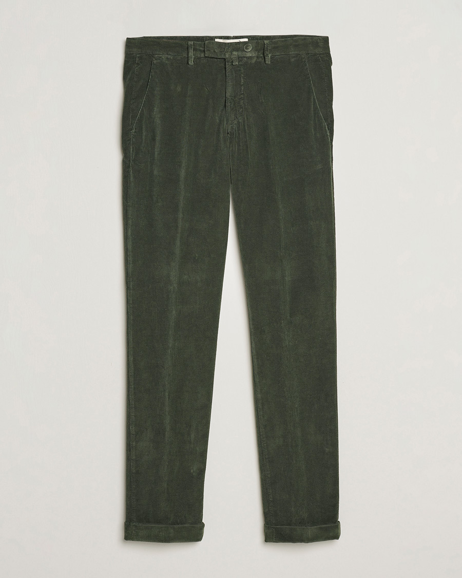 Uomini | Pantaloni | Briglia 1949 | Slim Fit Corduroy Trousers Dark Green
