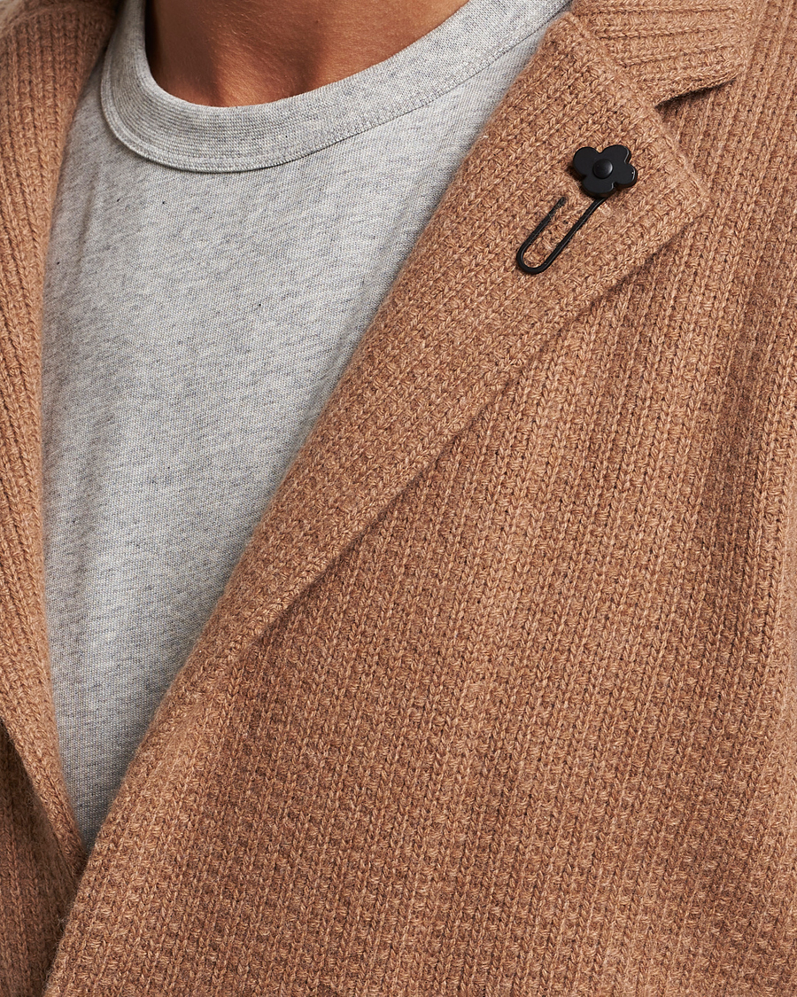 Uomini | Blazers | Lardini | Knitted Cashmere Blazer Beige