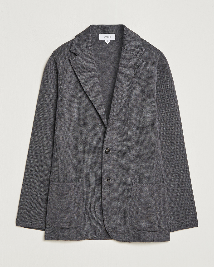 Uomini | Blazers | Lardini | Knitted Wool Blazer Grey