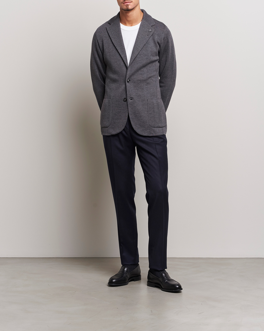 Uomini | Blazers | Lardini | Knitted Wool Blazer Grey