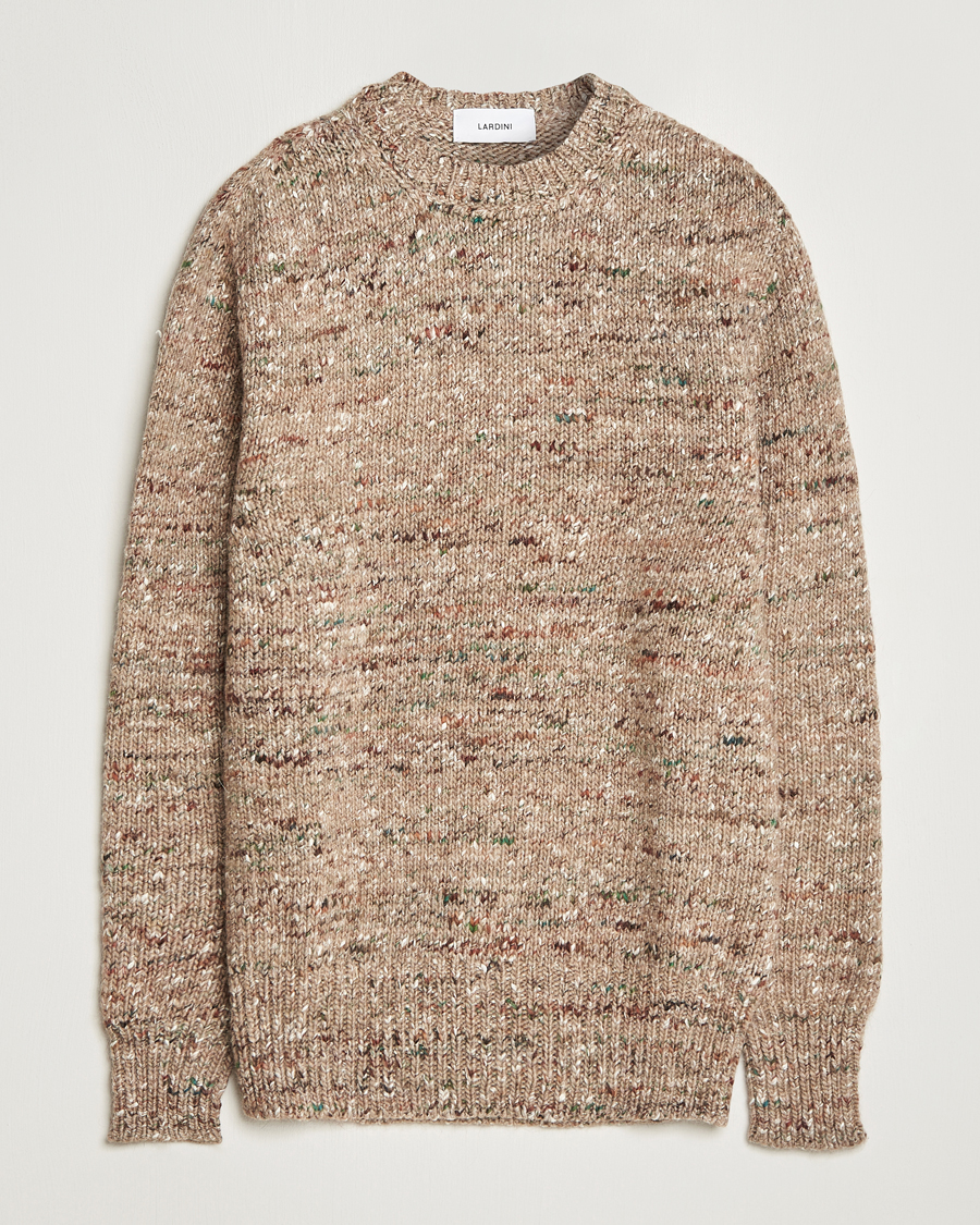 Uomini | Maglieria | Lardini | Wool/Alpaca/Silk Boucle Roundneck Beige