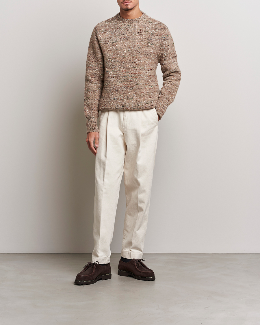 Uomini | Maglieria | Lardini | Wool/Alpaca/Silk Boucle Roundneck Beige