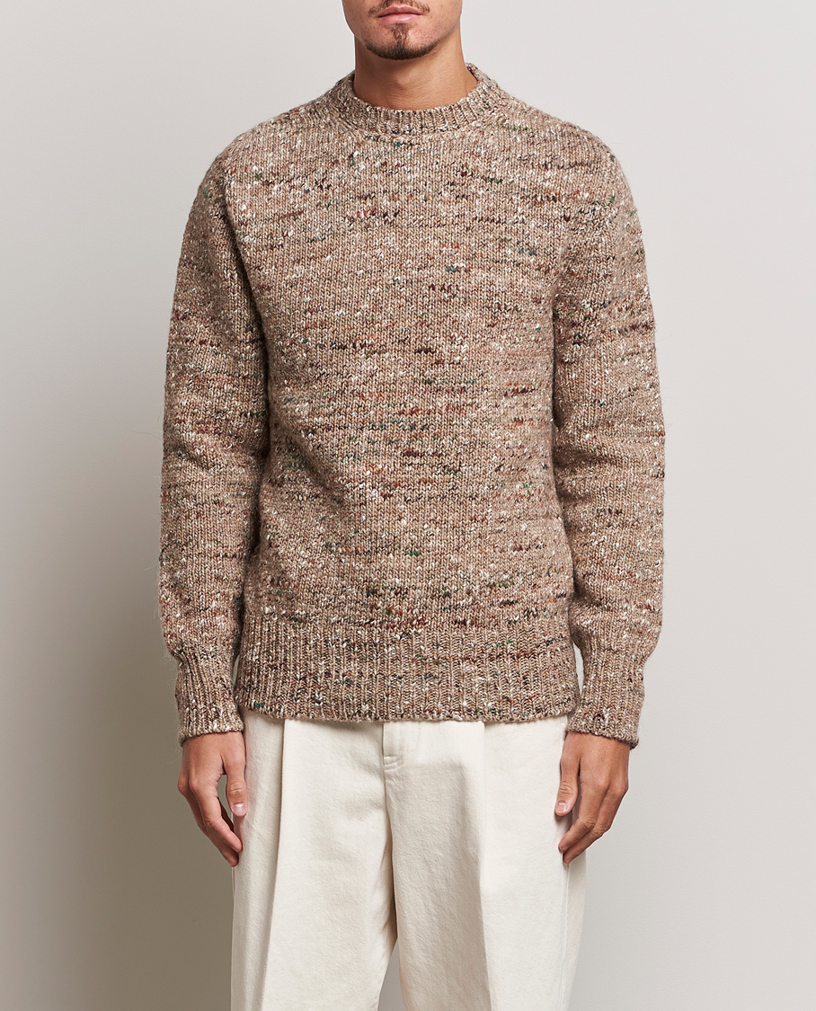 Uomini | Maglieria | Lardini | Wool/Alpaca/Silk Boucle Roundneck Beige