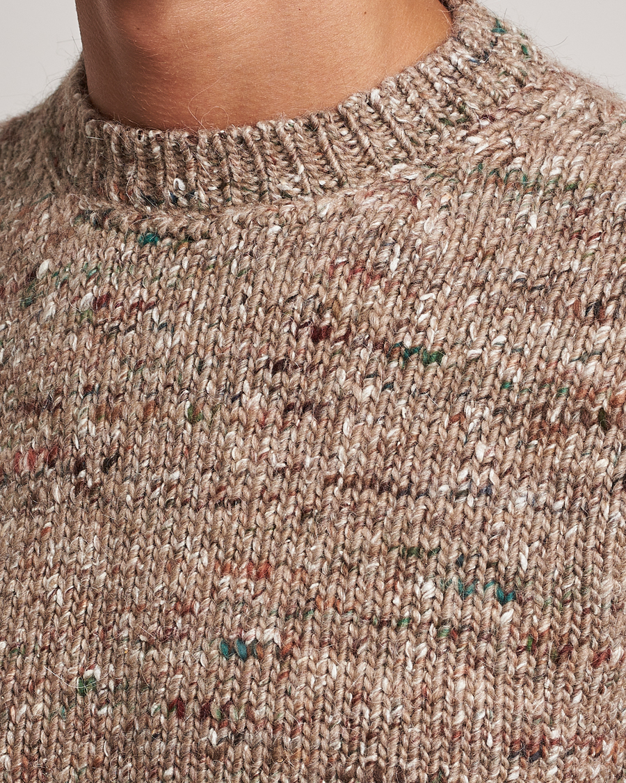 Uomini | Maglieria | Lardini | Wool/Alpaca/Silk Boucle Roundneck Beige