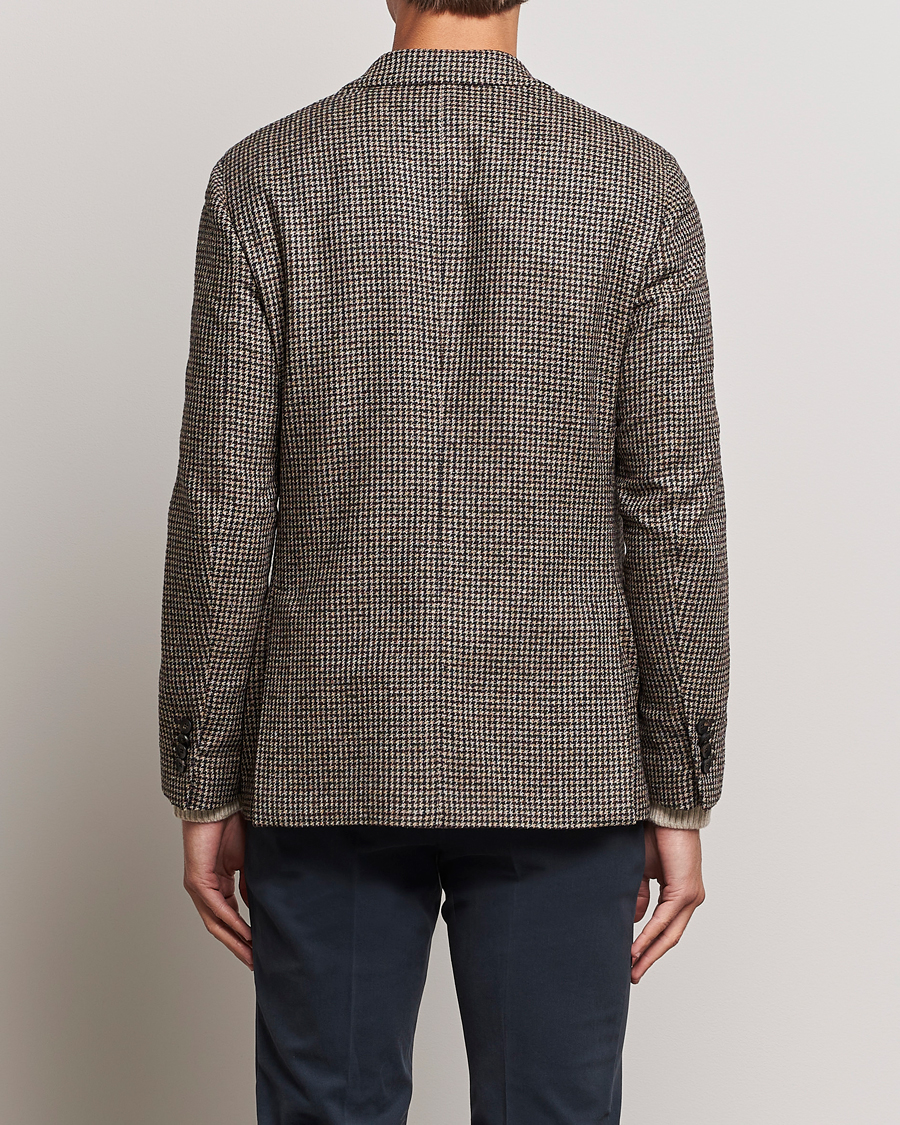Uomini | Blazers | Lardini | Wool/Silk/Cashmere Houndstooth Blazer Beige/Green