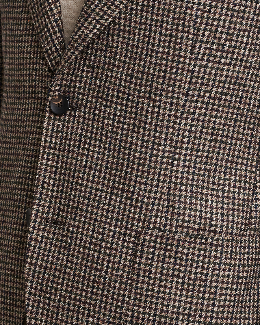 Uomini | Blazers | Lardini | Wool/Silk/Cashmere Houndstooth Blazer Beige/Green