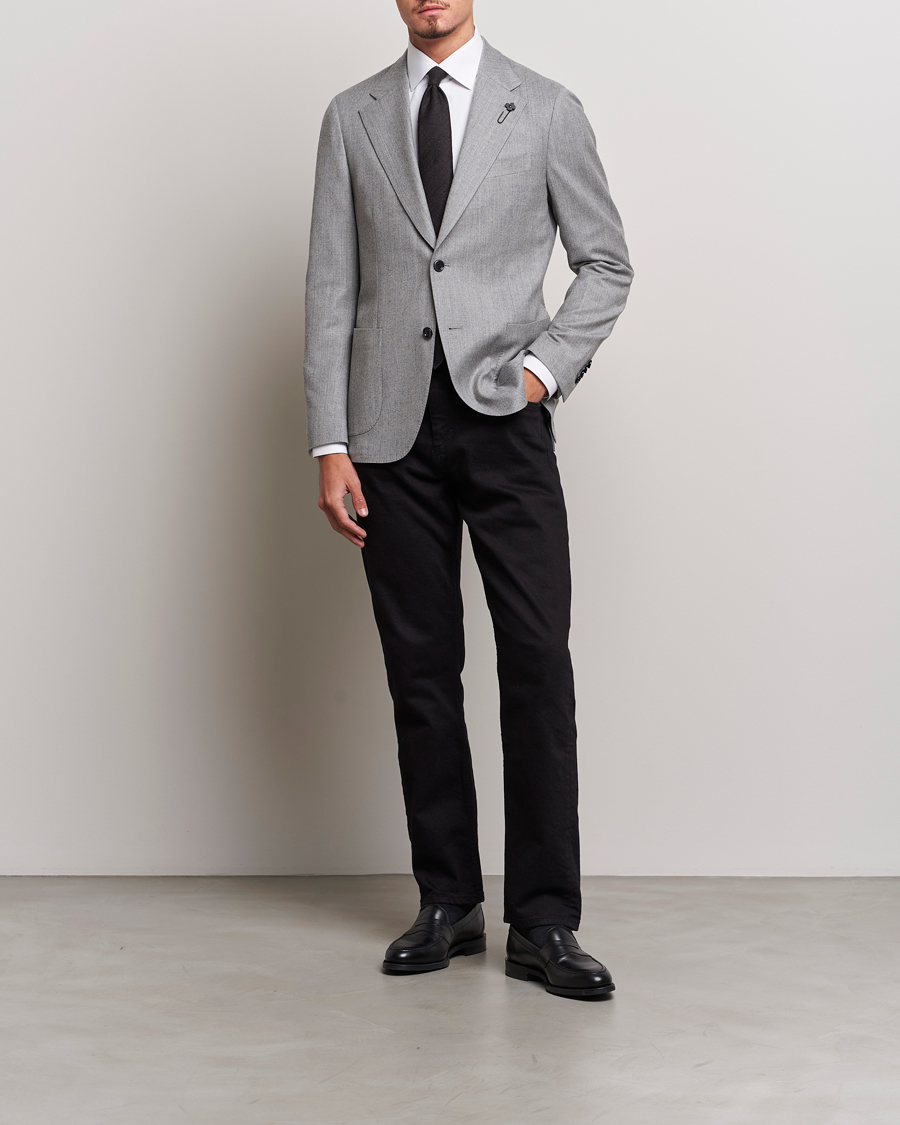 Uomini | Blazers | Lardini | Wool/Cashmerer Flanell Blazer Light Grey