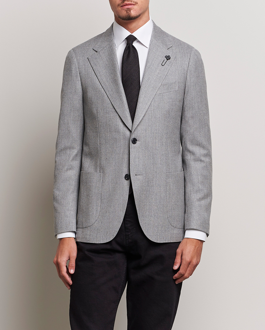Uomini | Blazers | Lardini | Wool/Cashmerer Flanell Blazer Light Grey