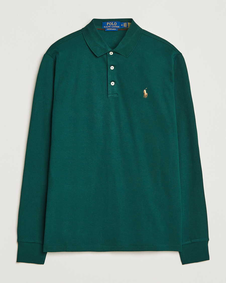 Uomini | Maglieria | Polo Ralph Lauren | Luxury Pima Cotton Long Sleeve Polo Hunt Club Green