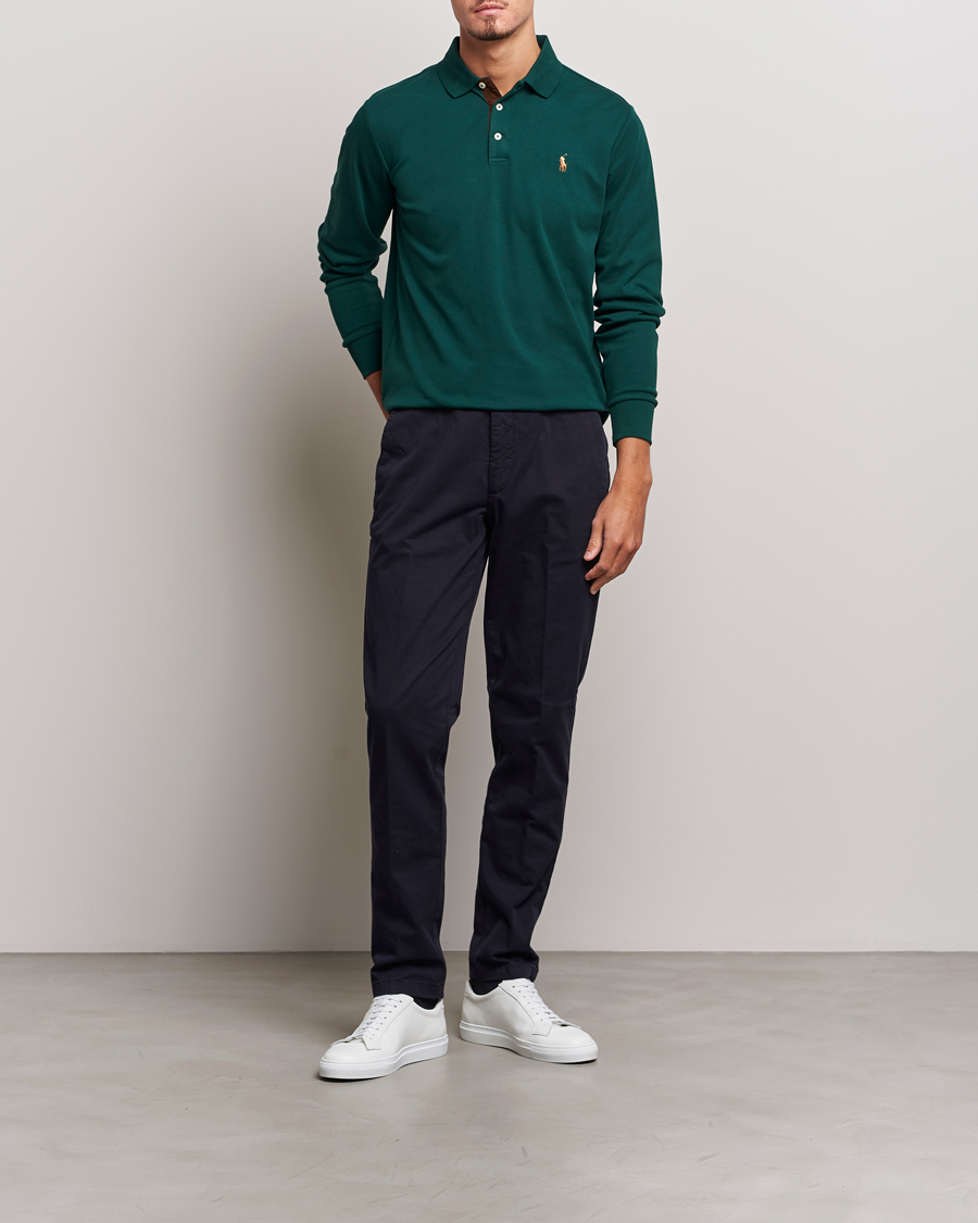 Uomini | Maglieria | Polo Ralph Lauren | Luxury Pima Cotton Long Sleeve Polo Hunt Club Green