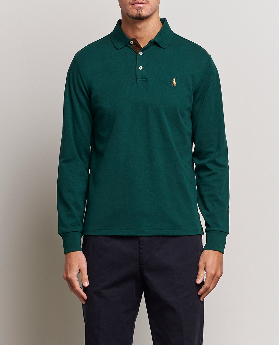 Uomini | Maglieria | Polo Ralph Lauren | Luxury Pima Cotton Long Sleeve Polo Hunt Club Green