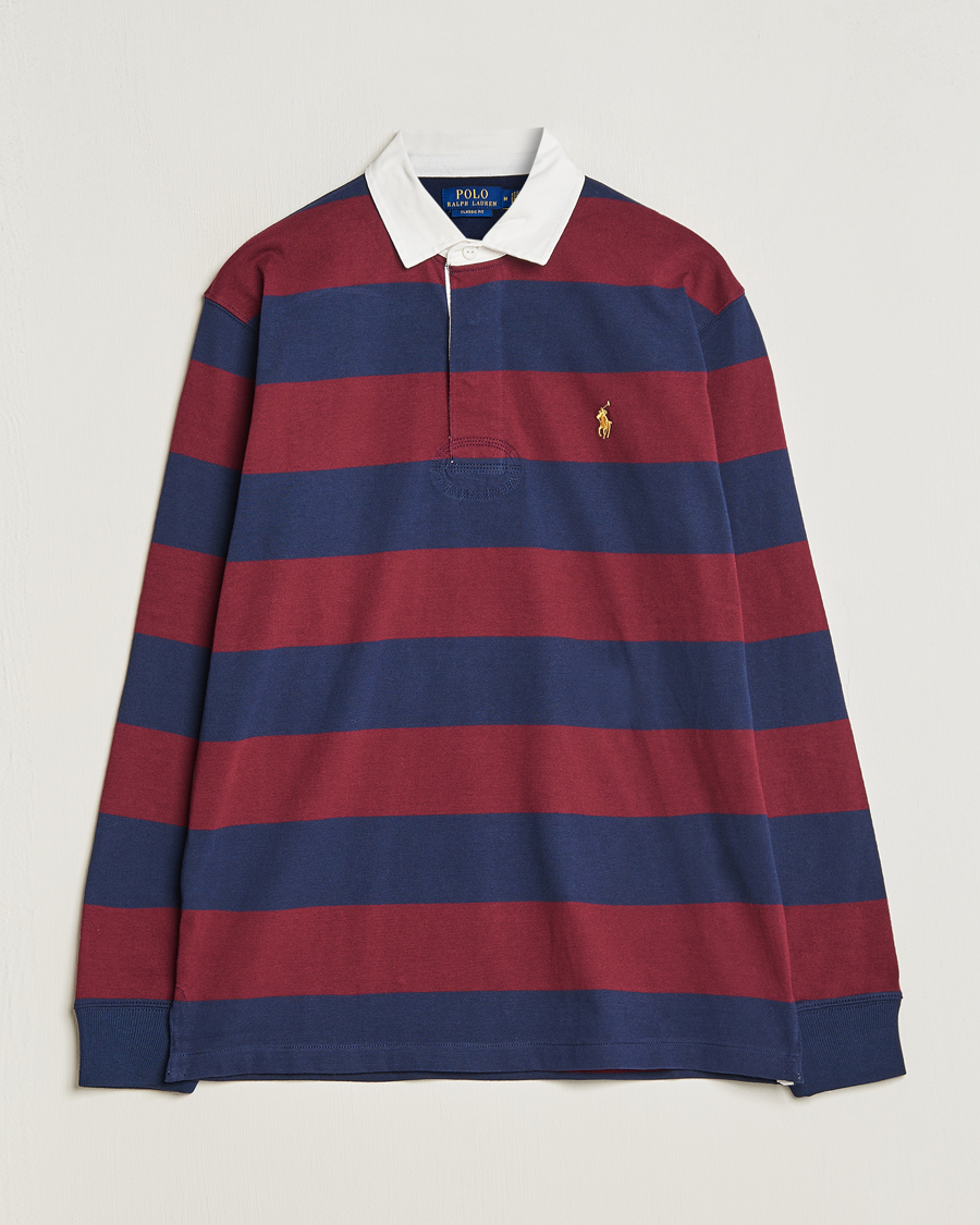 Uomini | Maglieria | Polo Ralph Lauren | Jersey Striped Rugger Navy/Wine