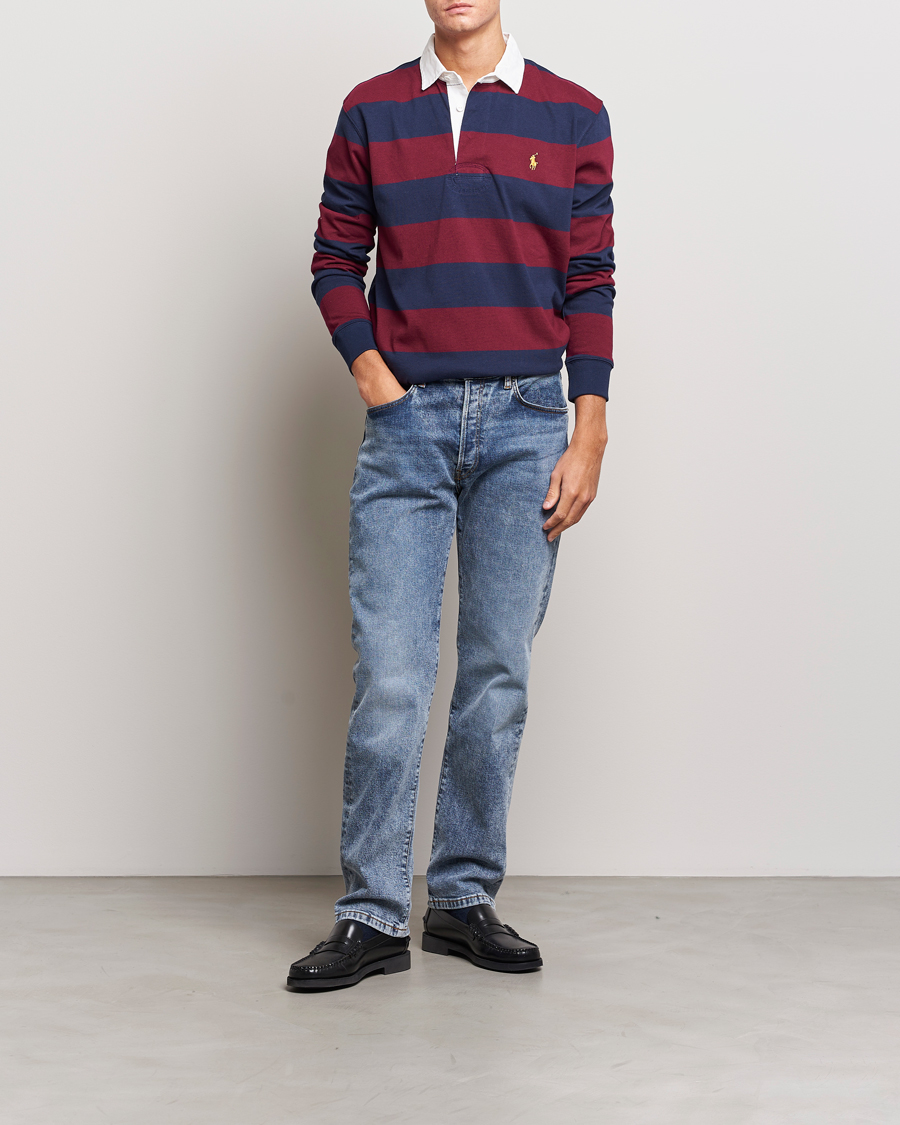 Uomini | Maglieria | Polo Ralph Lauren | Jersey Striped Rugger Navy/Wine