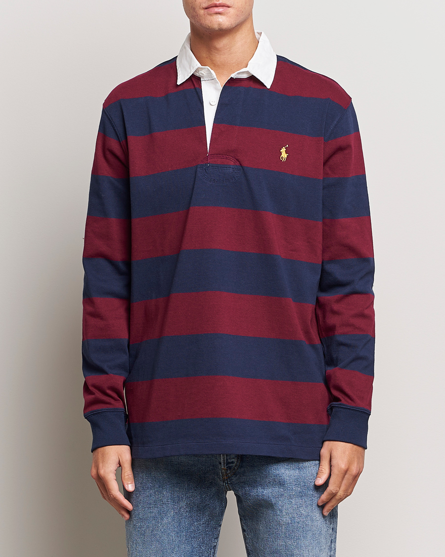 Uomini | Maglieria | Polo Ralph Lauren | Jersey Striped Rugger Navy/Wine
