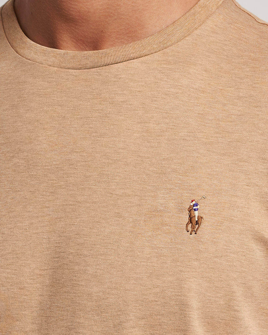 Uomini | T-shirt | Polo Ralph Lauren | Luxury Pima Cotton Crew Neck T-Shirt Camel Heather
