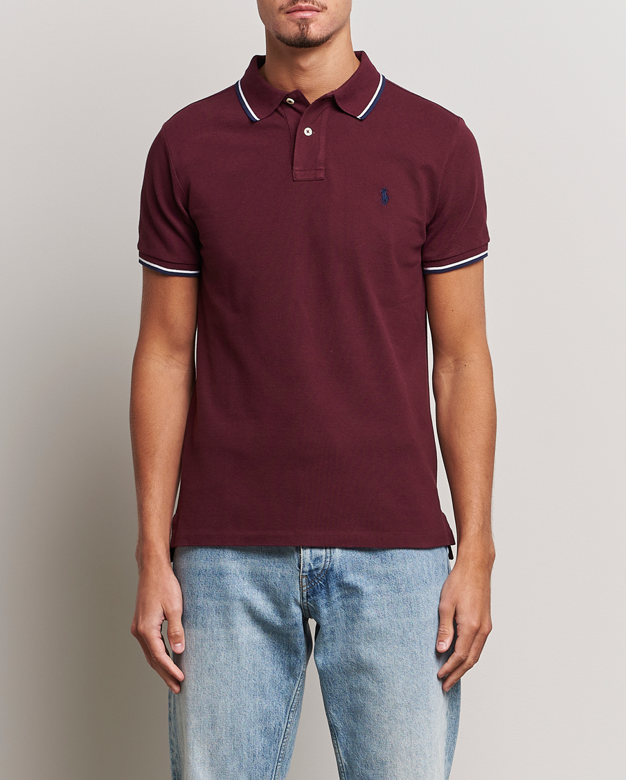 Uomini | Polo | Polo Ralph Lauren | Custom Slim Fit Piped Polo Harvard Wine