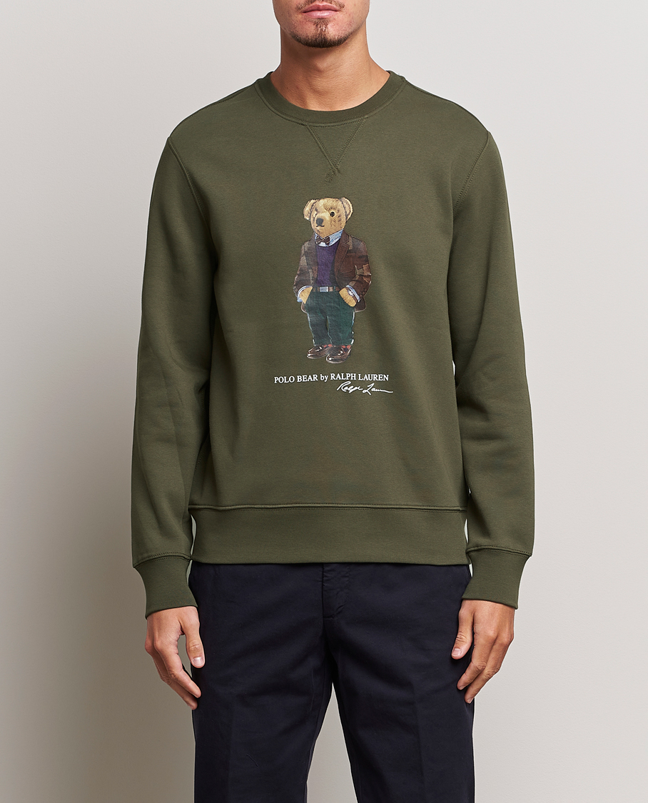 Uomini | Maglieria | Polo Ralph Lauren | Printed Denim Bear Sweatshirt Expedition Olive