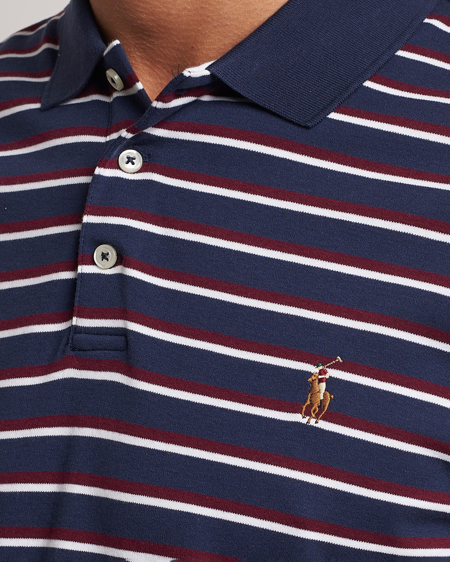 Uomini | Polo | Polo Ralph Lauren | Luxury Pima Cotton Striped Polo French Navy/White