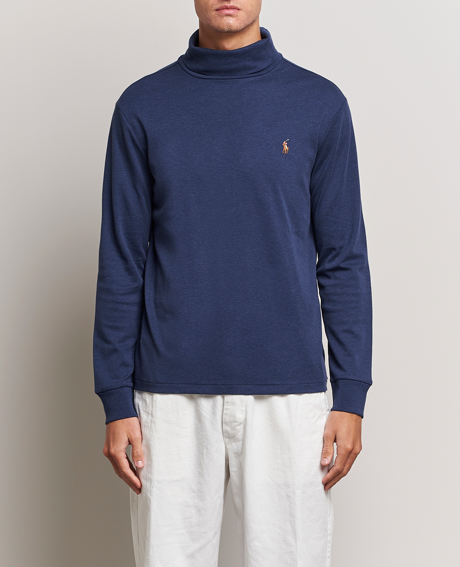 Uomini | Maglieria | Polo Ralph Lauren | Luxury Pima Cotton Rollneck Spring Navy Heather