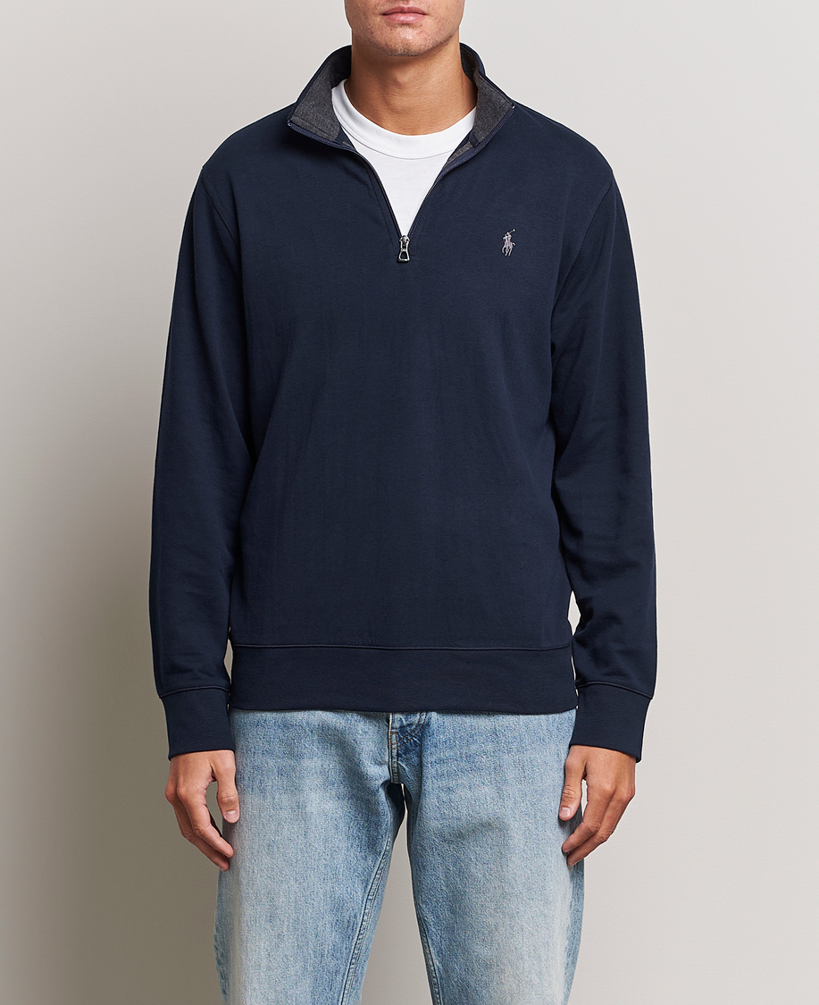 Uomini | Maglieria | Polo Ralph Lauren | Double Knit Half-Zip Sweater Aviator Navy