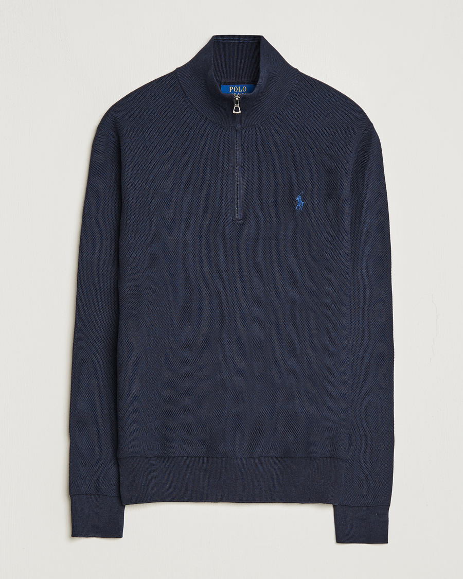 Uomini | Maglieria | Polo Ralph Lauren | Textured Half Zip Navy Heather