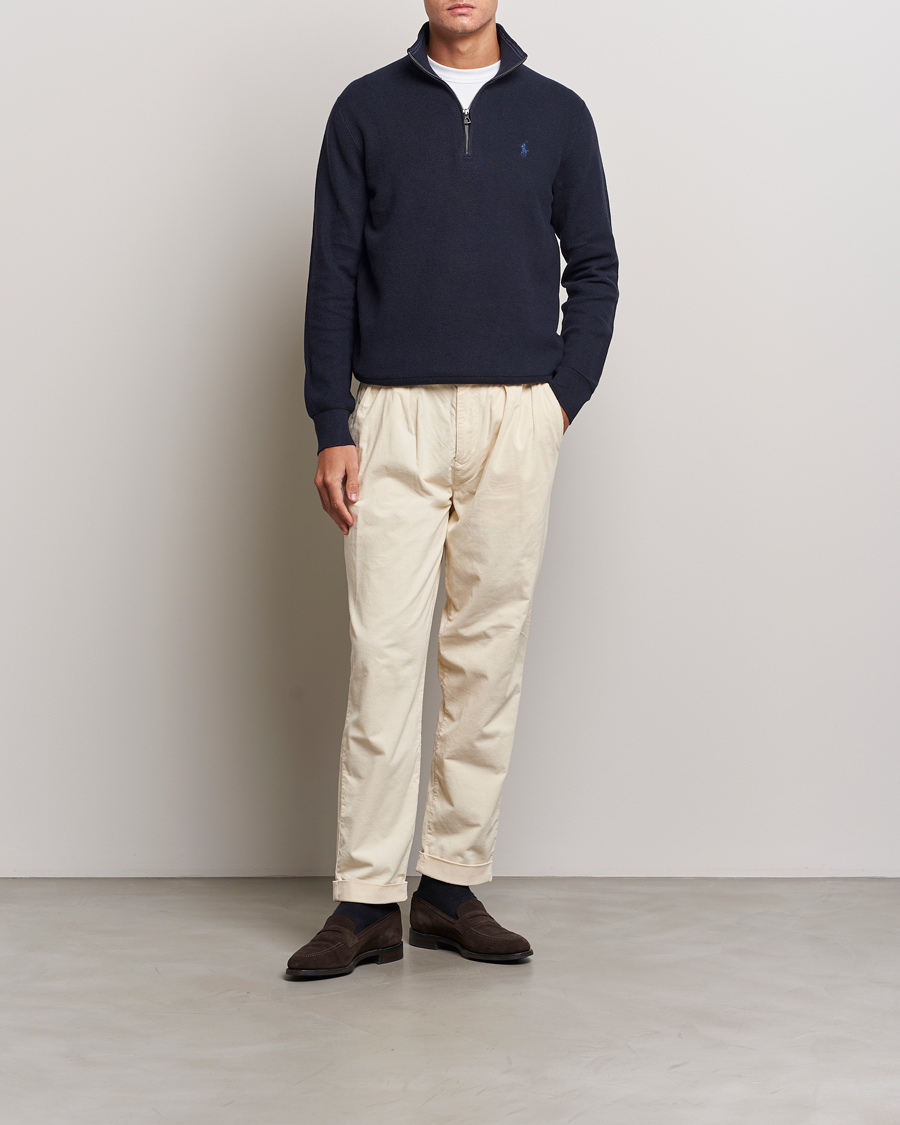 Uomini | Maglieria | Polo Ralph Lauren | Textured Half Zip Navy Heather