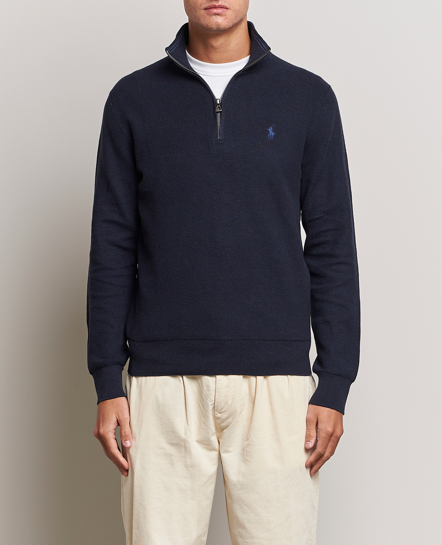 Uomini | Maglieria | Polo Ralph Lauren | Textured Half Zip Navy Heather