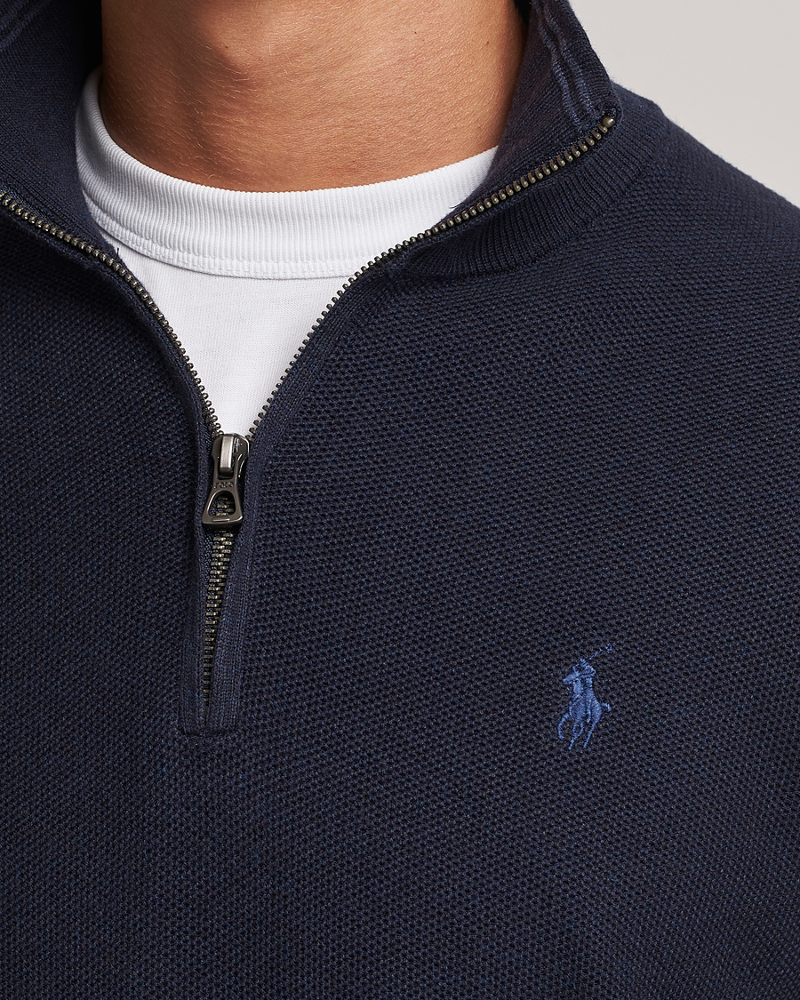 Uomini | Maglieria | Polo Ralph Lauren | Textured Half Zip Navy Heather