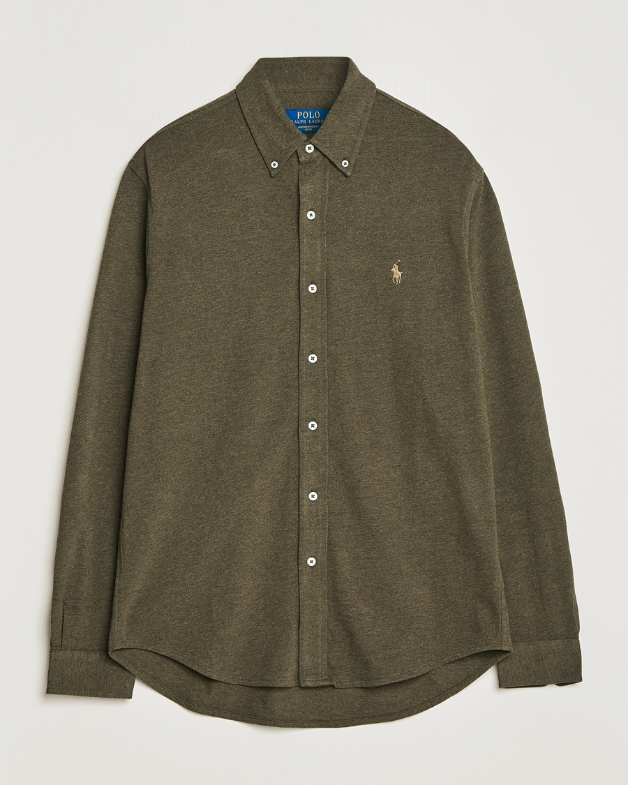 Uomini | Camicie | Polo Ralph Lauren | Featherweight Mesh Shirt Wilson Olive Heather