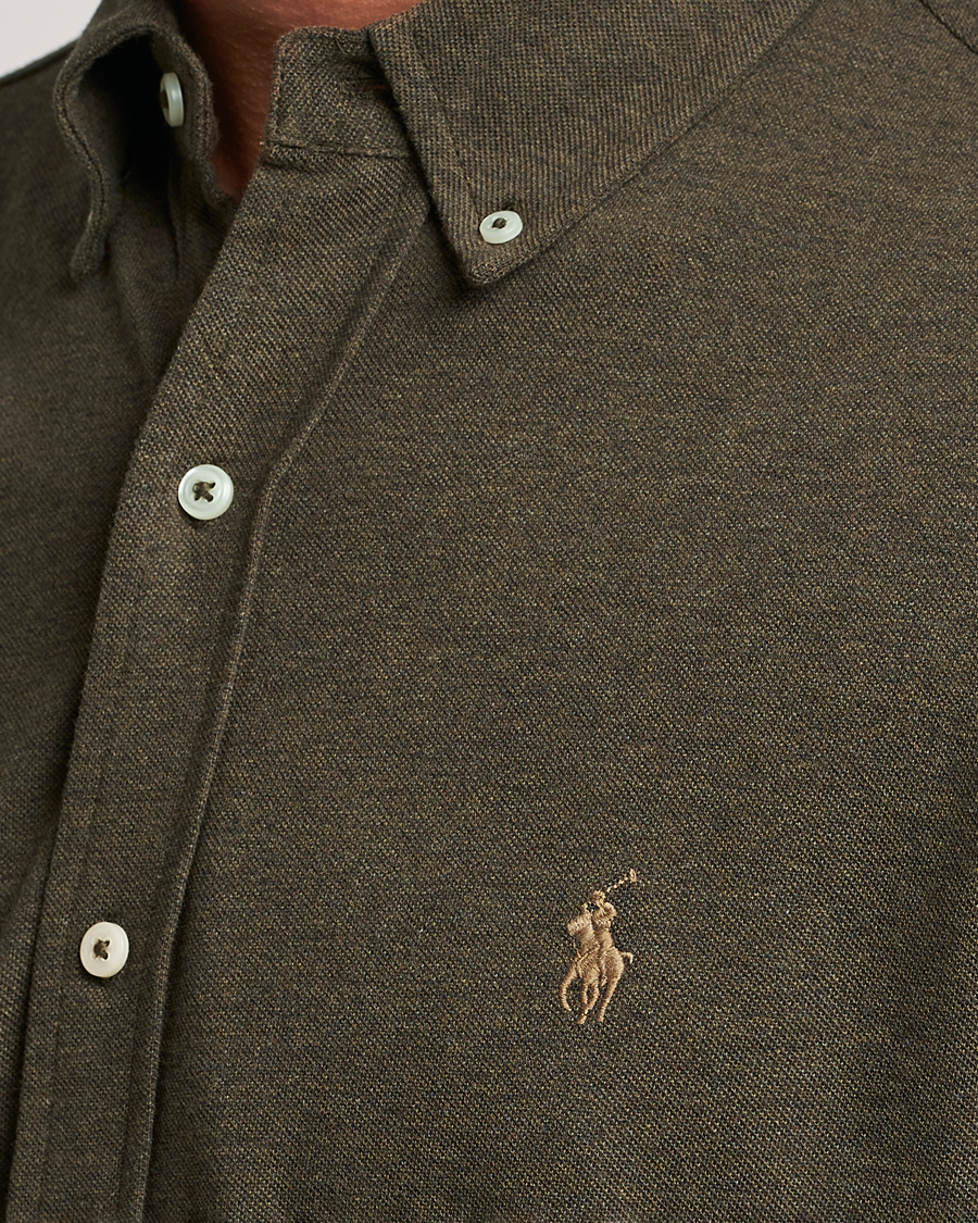 Uomini | Camicie | Polo Ralph Lauren | Featherweight Mesh Shirt Wilson Olive Heather