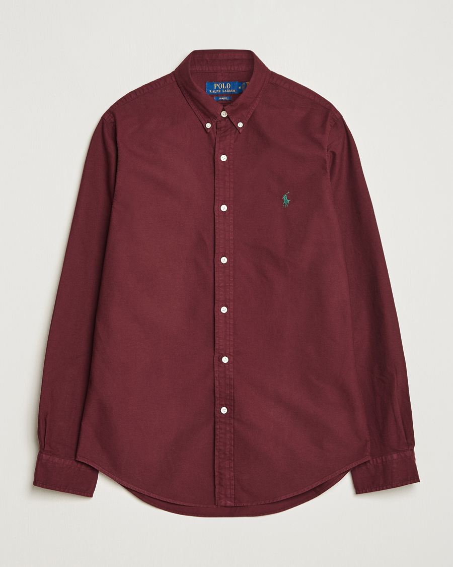 Uomini | Camicie | Polo Ralph Lauren | Slim Fit Garment Dyed Oxford Harvard Wine