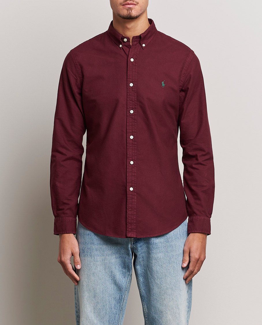Uomini | Camicie | Polo Ralph Lauren | Slim Fit Garment Dyed Oxford Harvard Wine