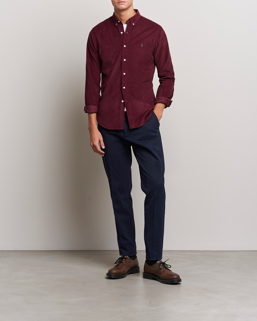 Uomini | Camicie | Polo Ralph Lauren | Slim Fit Corduroy Shirt Harvard Wine
