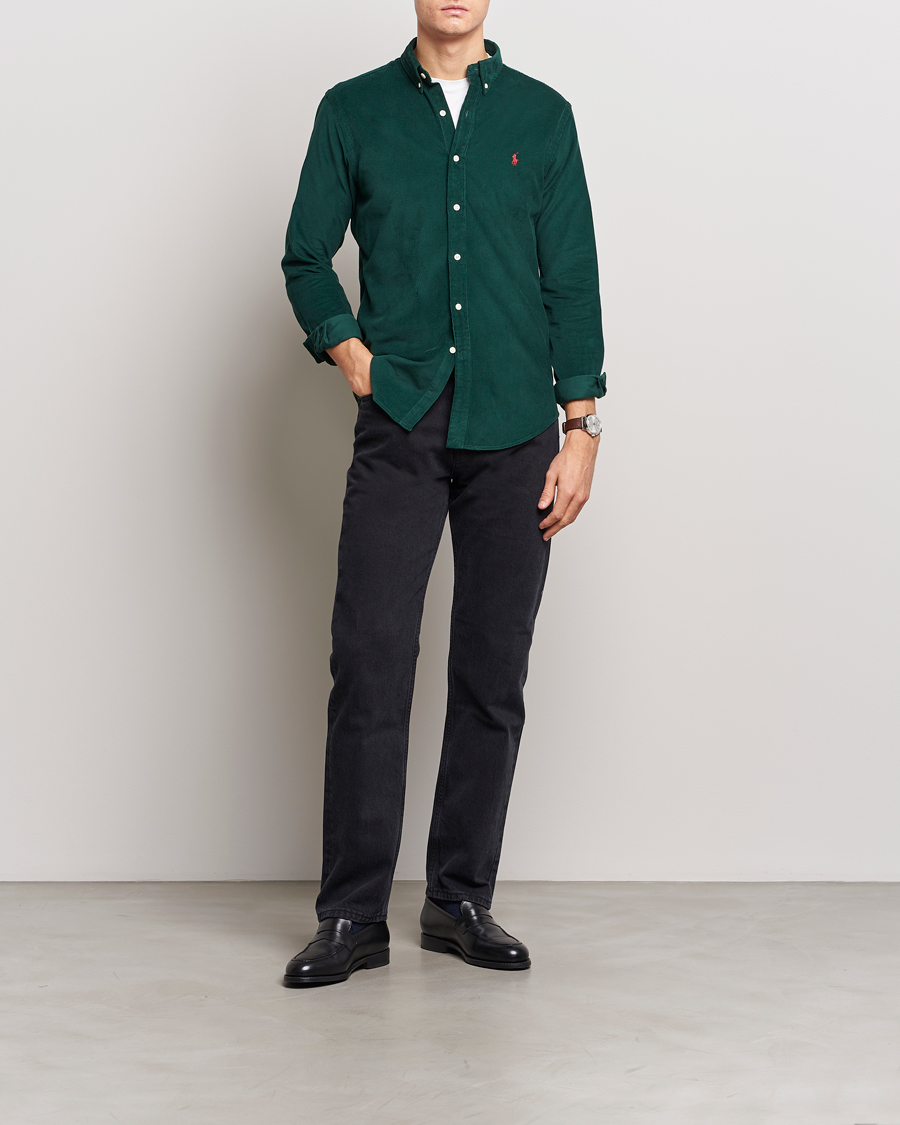 Uomini | Camicie | Polo Ralph Lauren | Slim Fit Corduroy Shirt Hunt Club Green